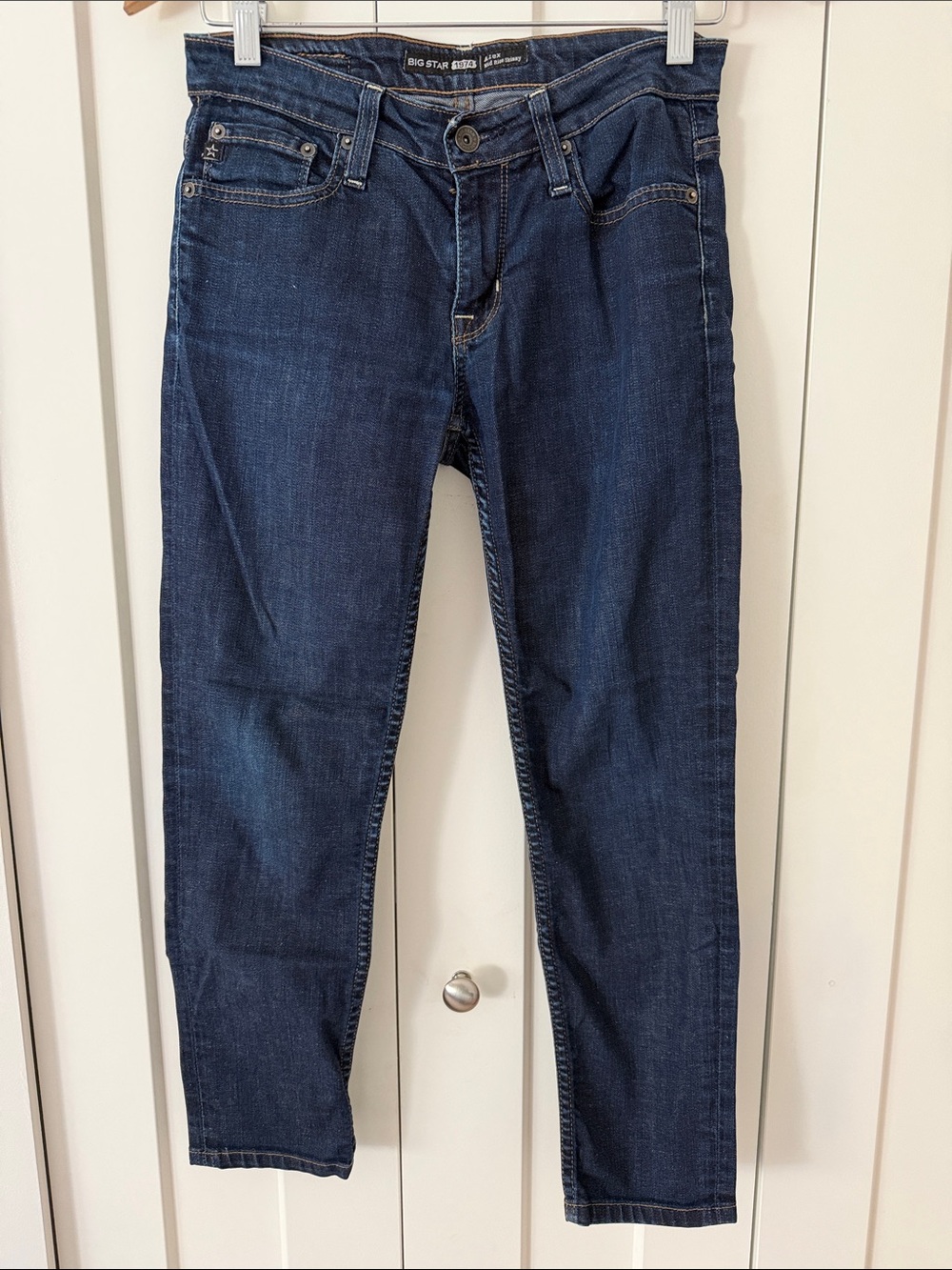 Big Star 1974 Alex Mid-Rise Skinny Slim Fit Jeans in Dark Indigo
